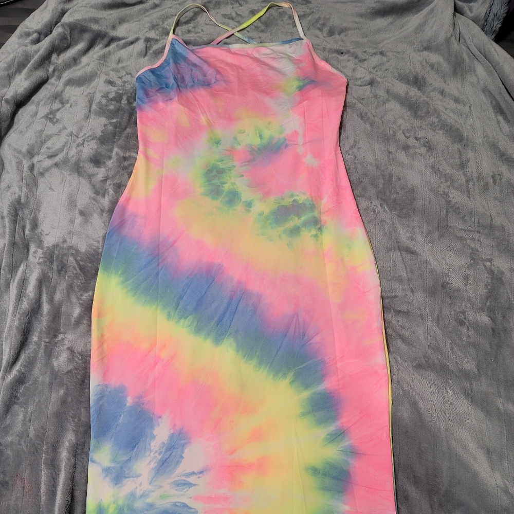 Tie dye mid bodycon dress